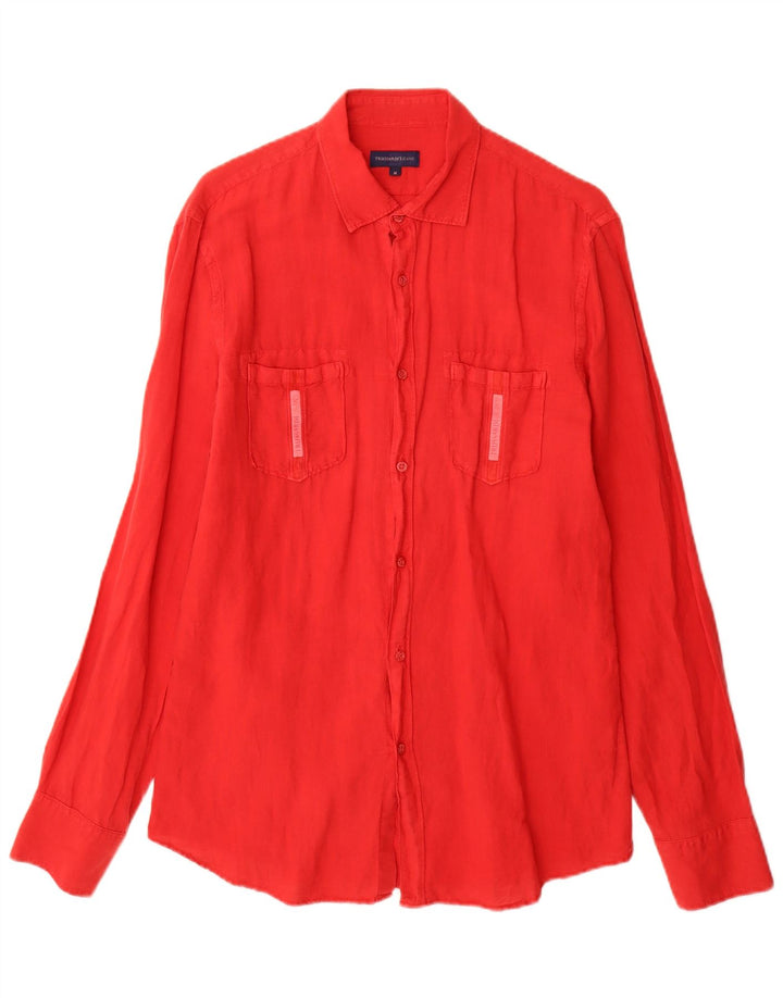Trussardi Jeans Chemise Homme Rouge Moyen Coton