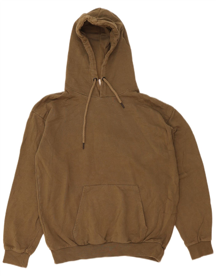 Zara Pull à capuche pour homme en coton kaki moyen