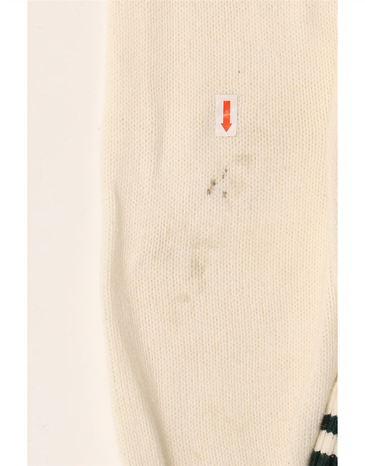 HOLLISTER Pull surdimensionné à col rond pour femme UK 6 XS Blanc cassé