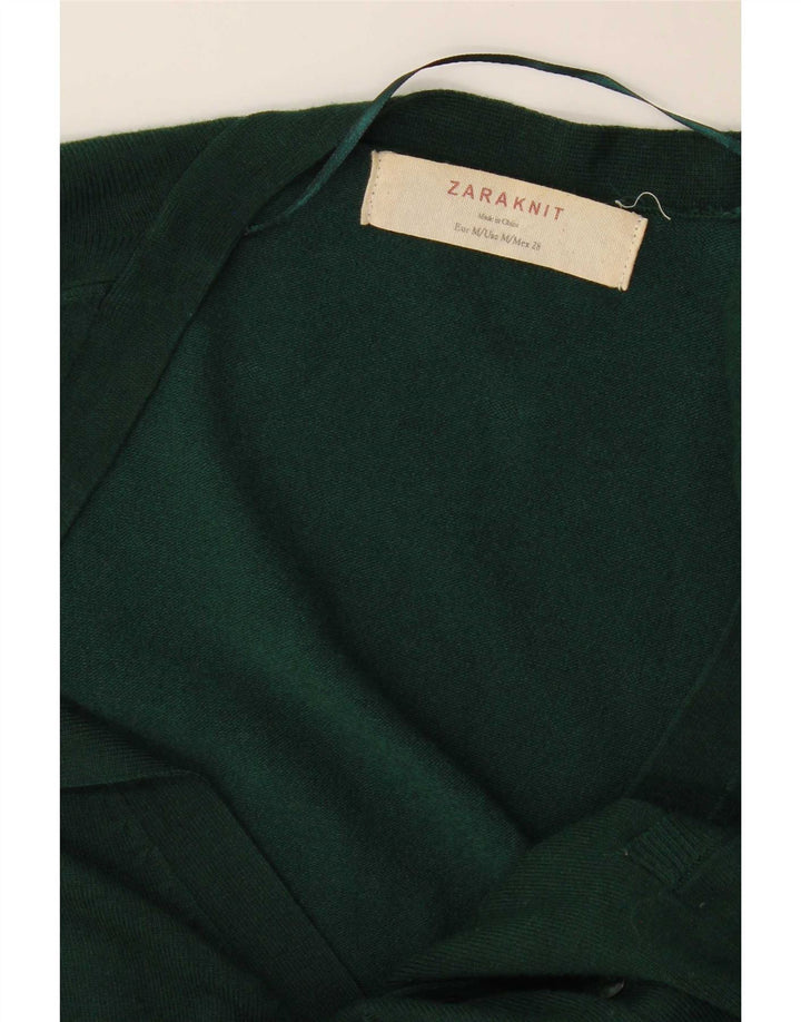 Zara Cardigan Femme Pull UK 14 Vert Moyen