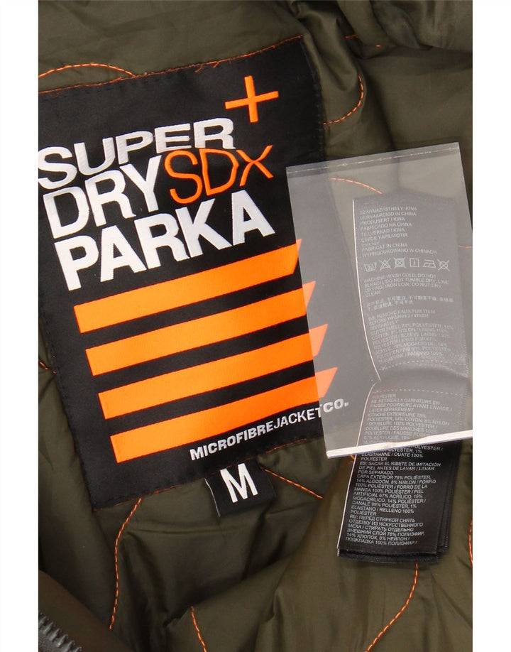 SUPERDRY Parka à capuche pour homme UK 38 Kaki moyen Polyester