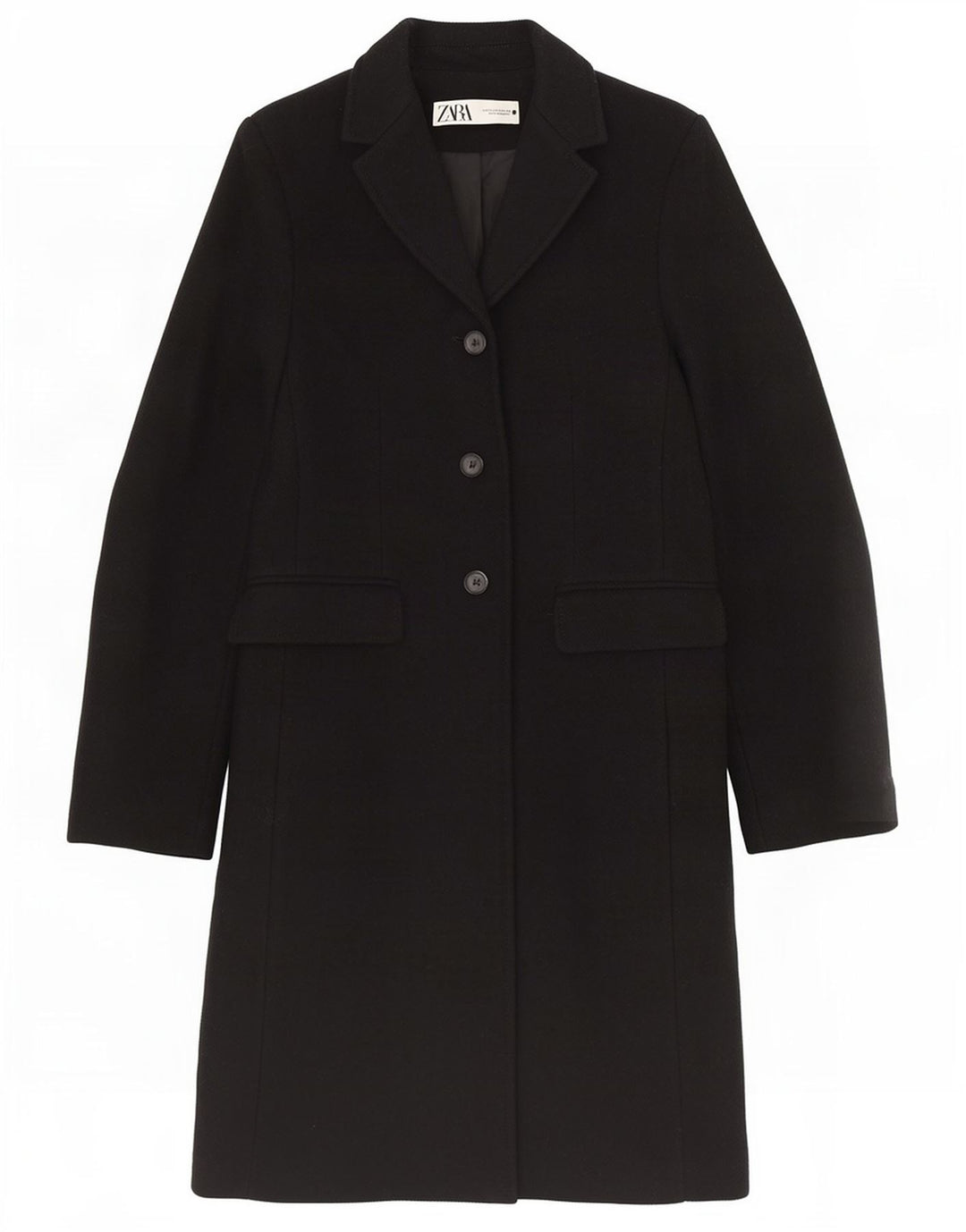 Zara Femme Pardessus UK 6 XS Noir Viscose
