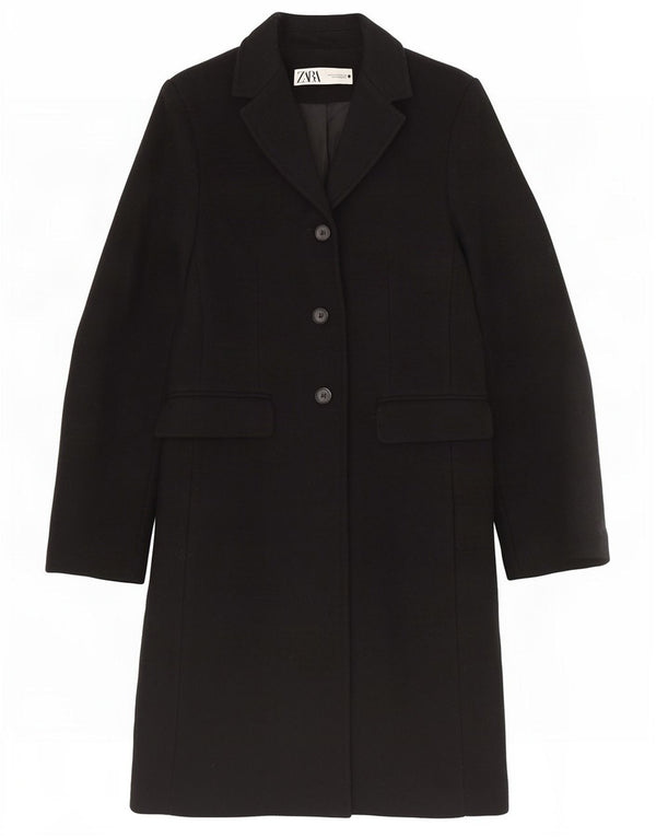 Zara Femme Pardessus UK 6 XS Noir Viscose