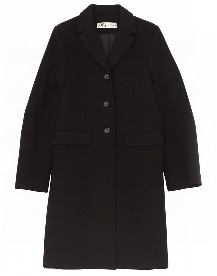 Zara Femme Pardessus UK 6 XS Noir Viscose