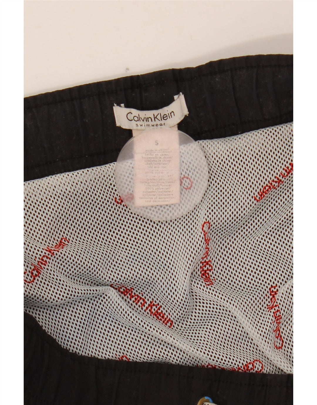 Calvin Klein Short de bain graphique pour homme Petit Noir Polyester