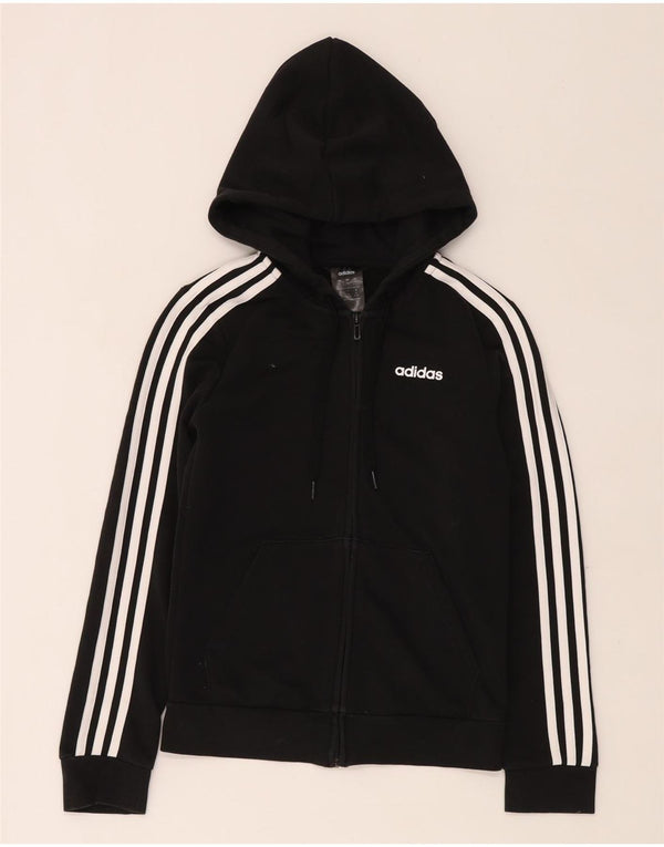 Adidas Pull à capuche zippé pour femme UK 4/6 XS Noir Coton