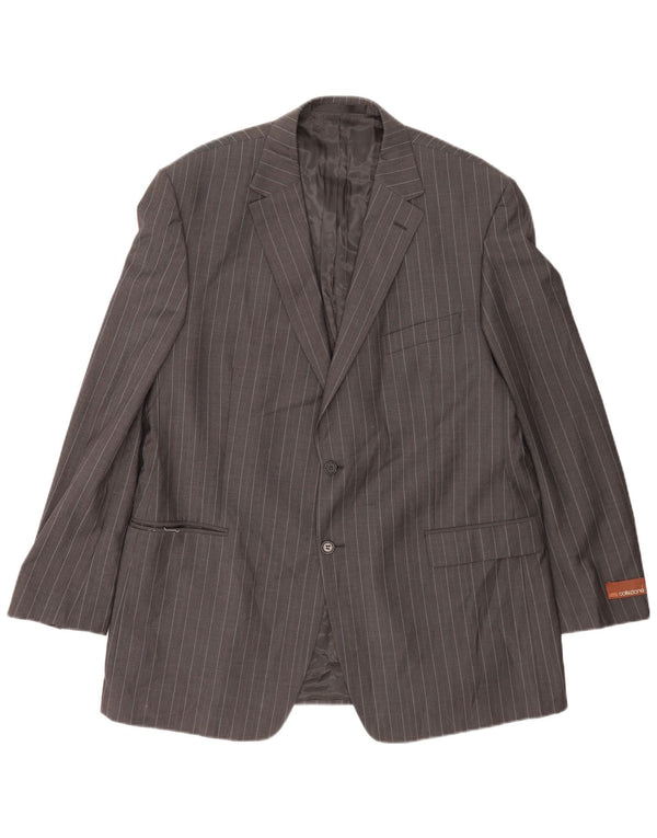Marks & Spencer Veste blazer à 2 boutons pour homme UK 46 XL en laine à fines rayures gris