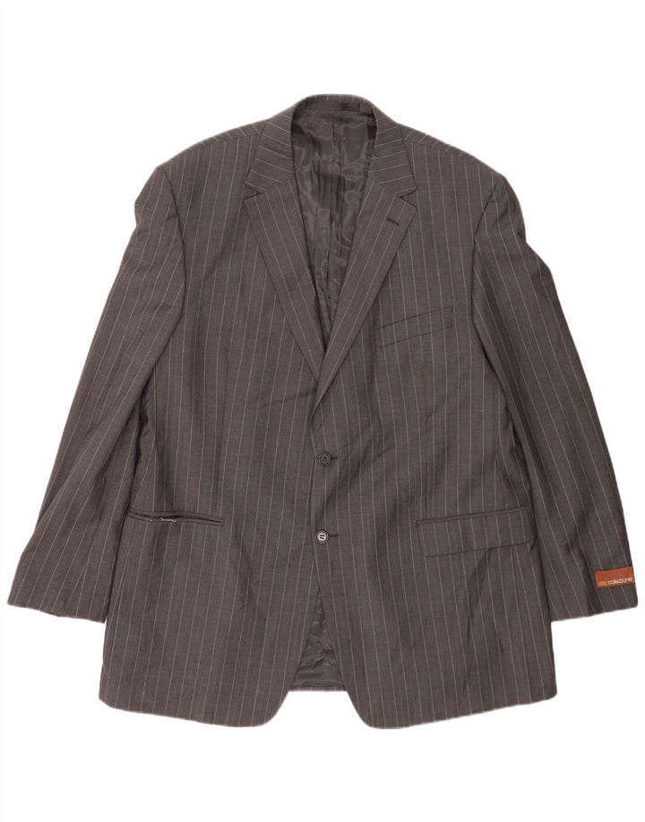 Marks & Spencer Veste blazer à 2 boutons pour homme UK 46 XL en laine à fines rayures gris