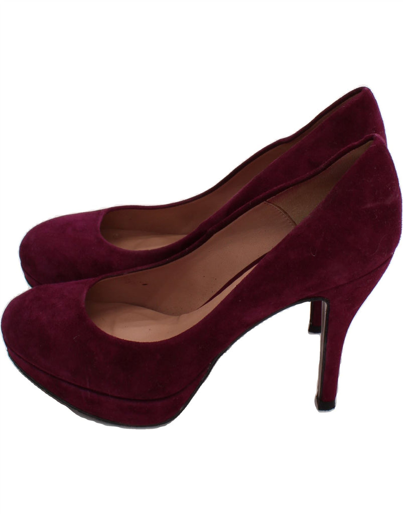 PIED A TERRE Womens Suede Pump Heels UK Size 7 Maroon Suede Vintage Pied A Terre and Second-Hand Pied A Terre from Messina Hembry 