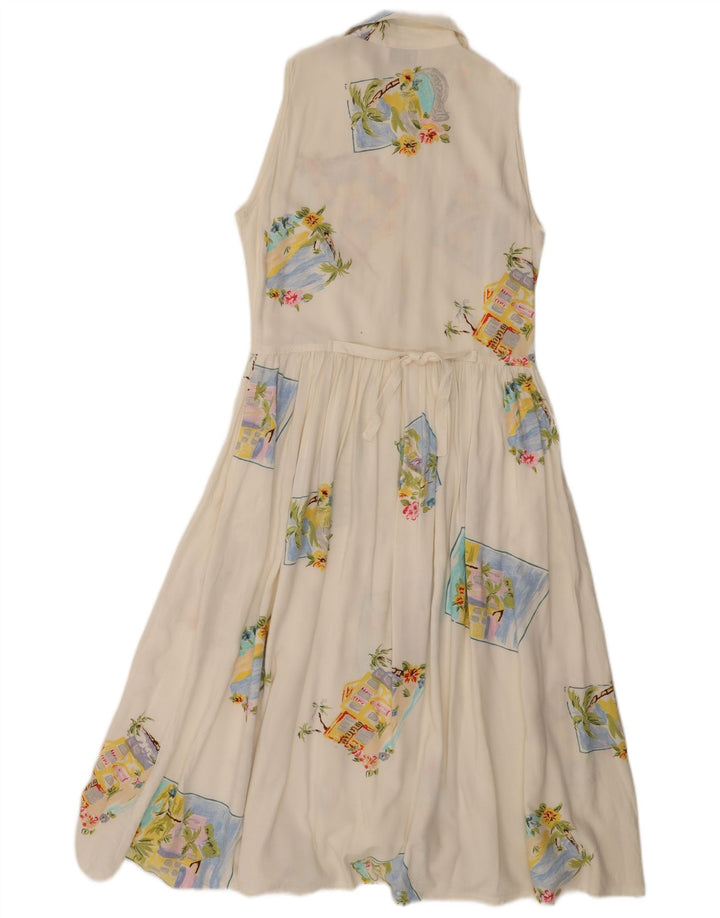 Together Robe chemise longue sans manches pour femme UK 42 Medium Blanc Patchwork