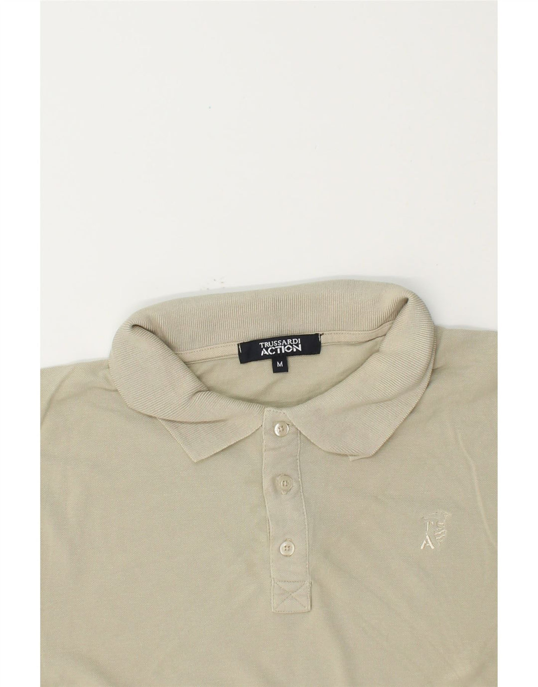 TRUSSARDI Mens Polo Shirt Medium Grey Cotton Vintage Trussardi and Second-Hand Trussardi from Messina Hembry 