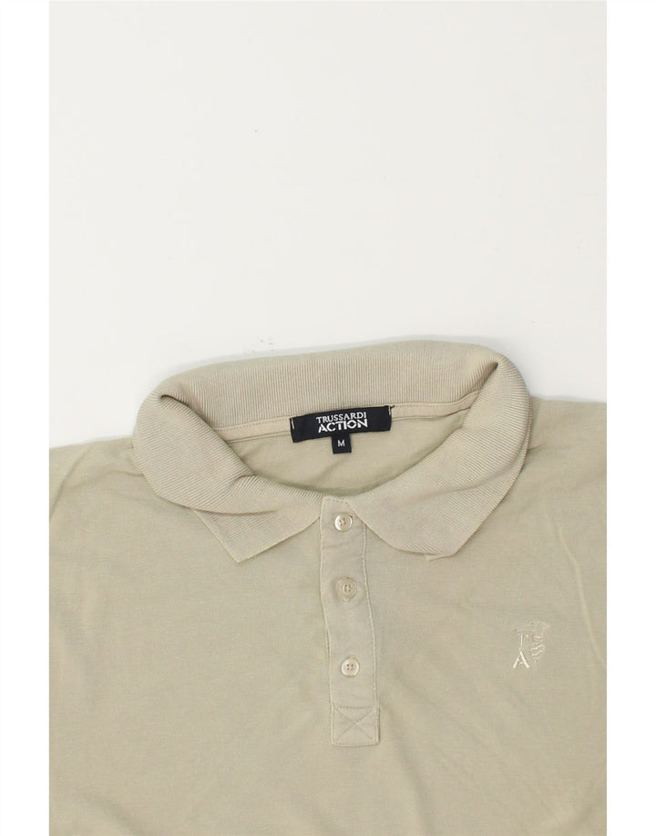 TRUSSARDI Mens Polo Shirt Medium Grey Cotton Vintage Trussardi and Second-Hand Trussardi from Messina Hembry 