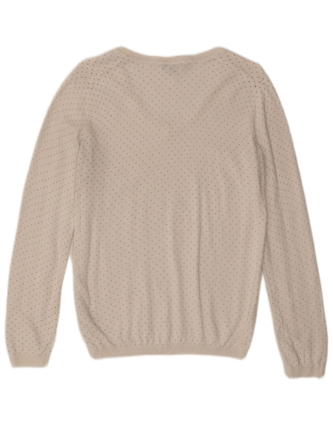 Tommy Hilfiger Pull col V pour femme UK 12 Medium Blanc à pois