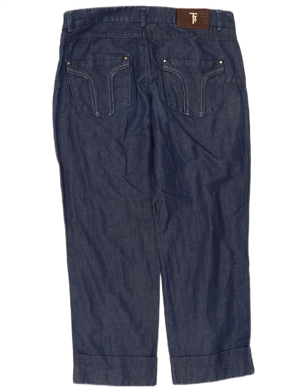 TRUSSARDI Jean Court W26 L24 Bleu Marine Coton Femme