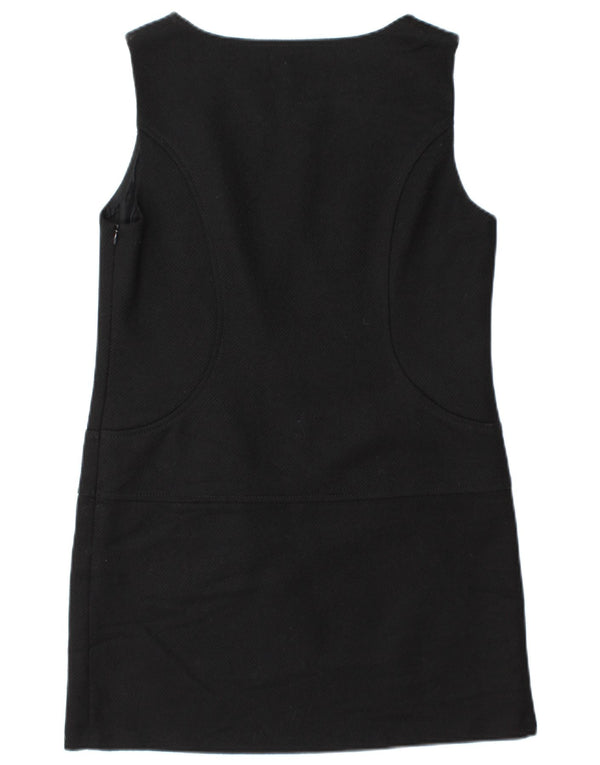 Benetton Robe droite sans manches pour femme UK 12 Laine noire moyenne