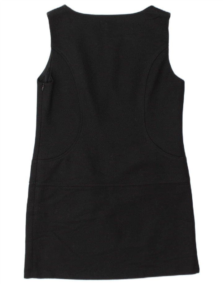 Benetton Robe droite sans manches pour femme UK 12 Laine noire moyenne