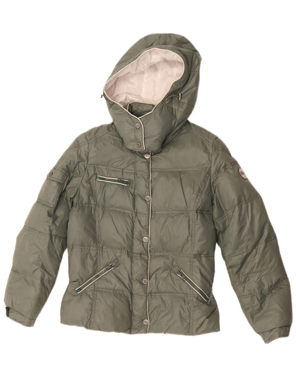 Best Company Veste matelassée à capuche pour femme UK 18 XL Vert Polyester