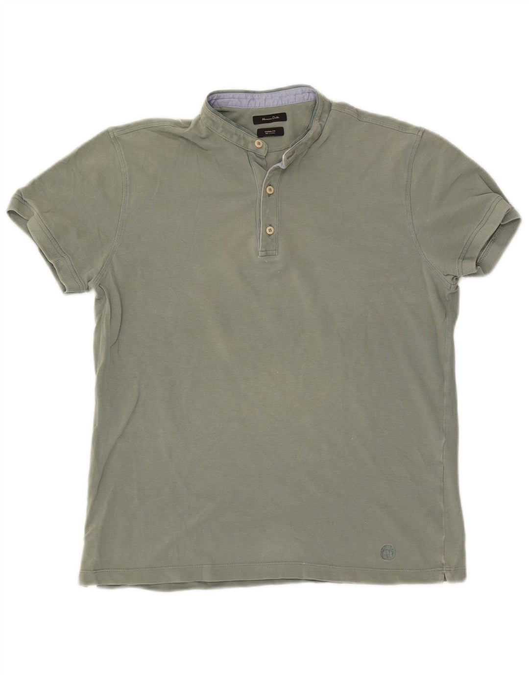 Massimo Dutti Polo Coupe Décontractée Homme Vert Moyen