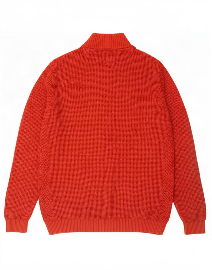 Fat Face Pull col zippé pour homme en coton rouge Taille L