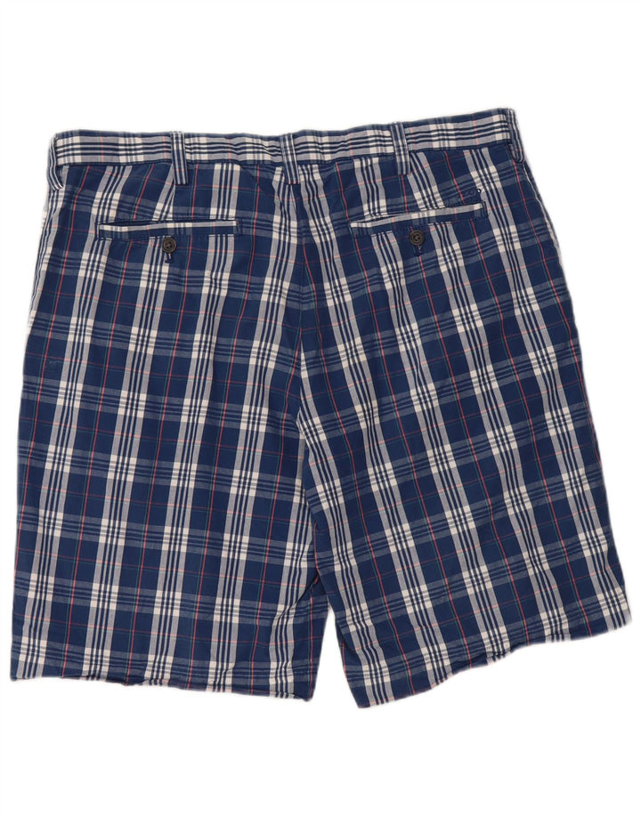 IZOD Short Chino Homme W36 Grand Bleu Marine à Carreaux Coton