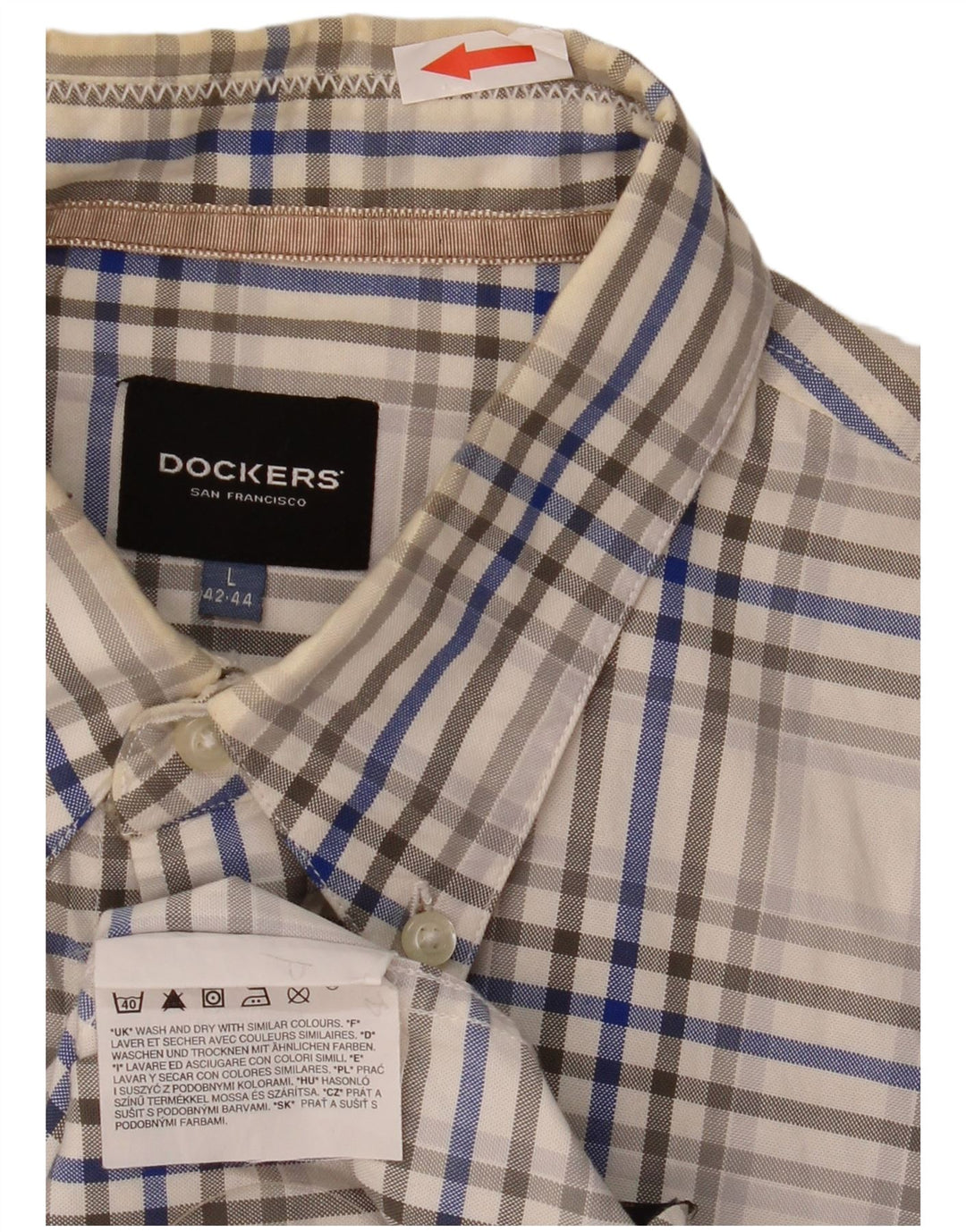Dockers Chemise Homme Taille 42/44 Grand Carreau Multicolore Coton