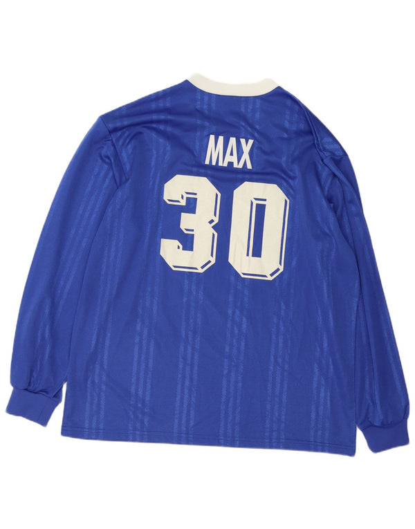 Adidas Haut Graphique Homme Manches Longues XL Bleu Rayé Polyester
