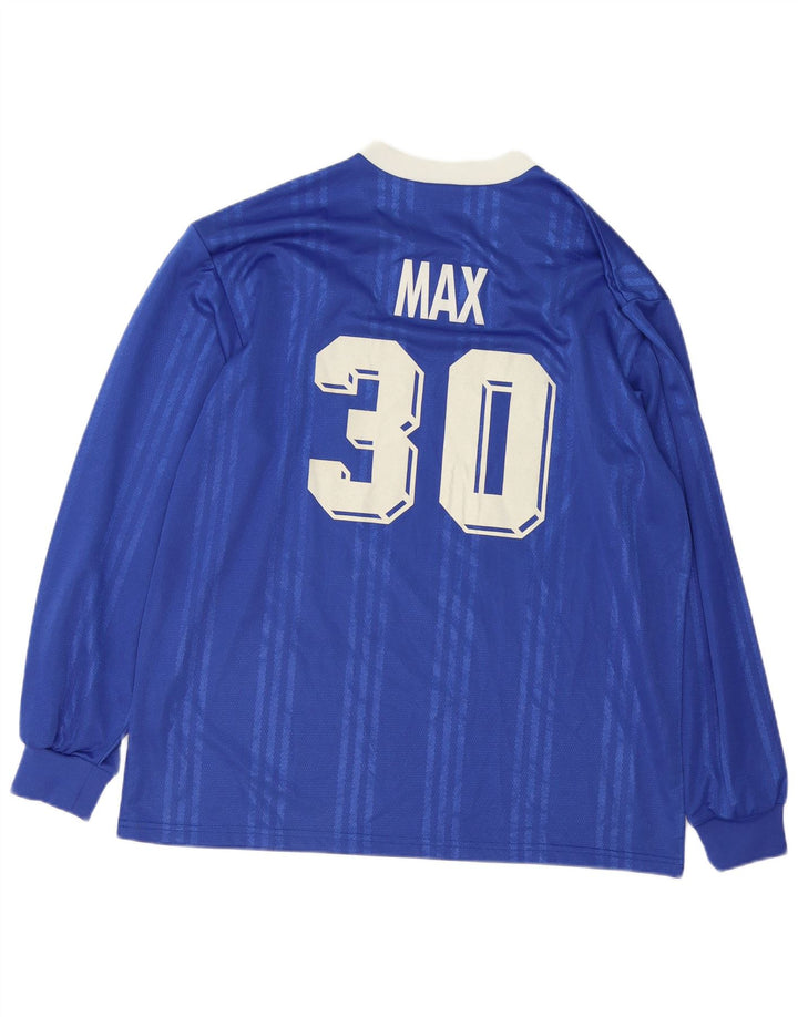 Adidas Haut Graphique Homme Manches Longues XL Bleu Rayé Polyester