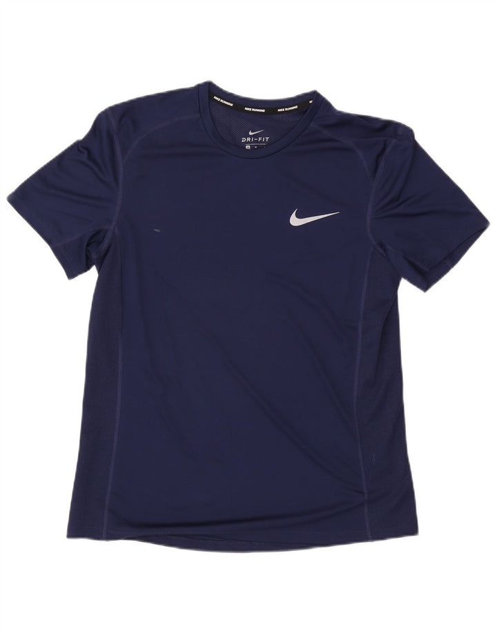 Nike Homme Dri Fit T-Shirt Haut Bleu Marine Moyen
