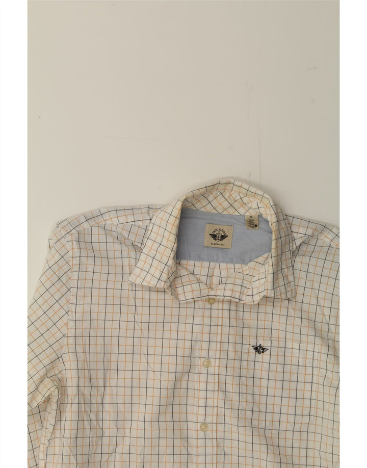 DOCKERS Mens Classic Fit Shirt Medium Off White Check Cotton Vintage Dockers and Second-Hand Dockers from Messina Hembry 