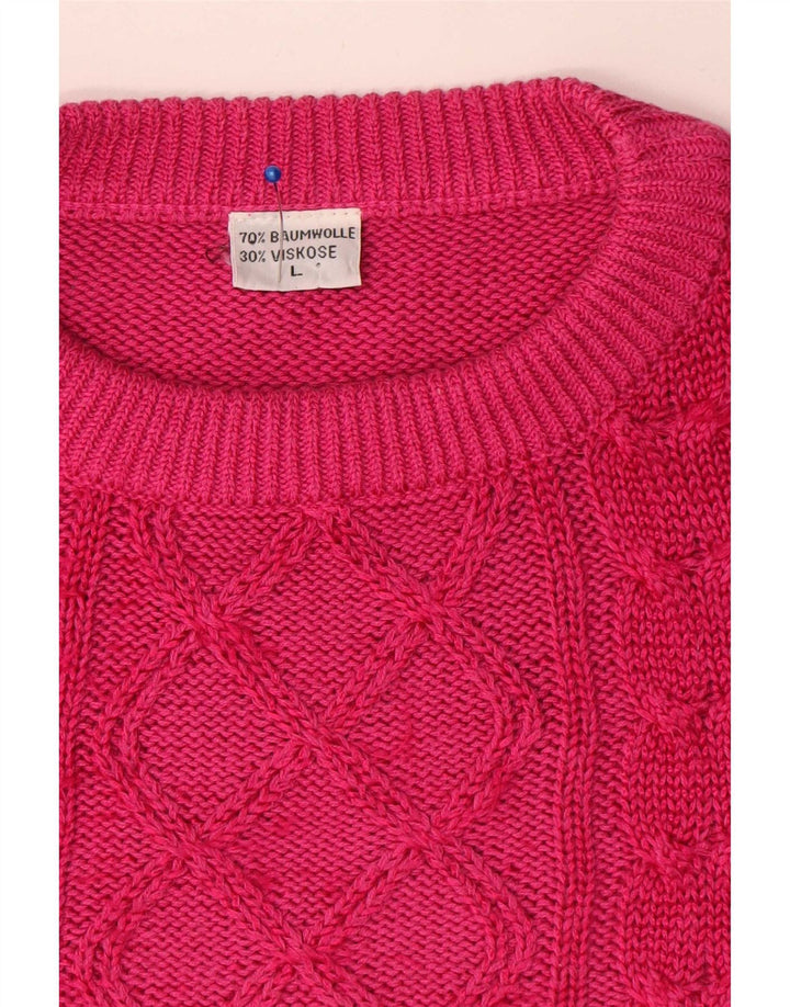 vintage Mens Crew Neck Jumper Pull Grand Coton Rose