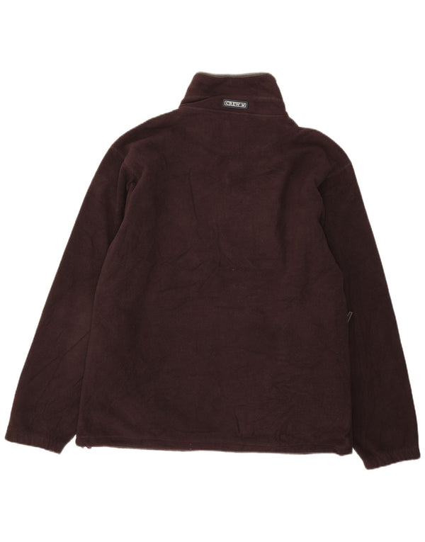 Crew Clothing Pull polaire à col zippé pour homme Large Marron Polyester