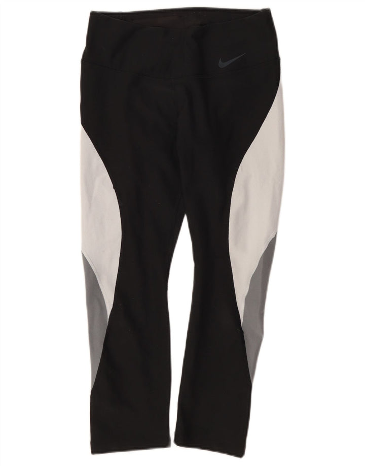 Nike Legging Capri Dri Fit pour femme UK 10 Petit Noir Polyester Colorblock