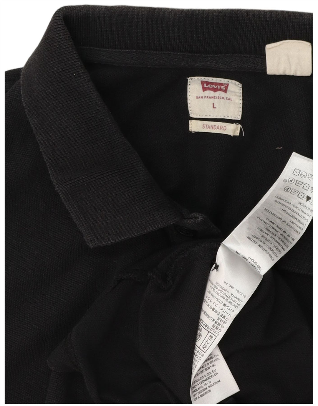 Levi's Polo Standard Homme Noir Large Coton