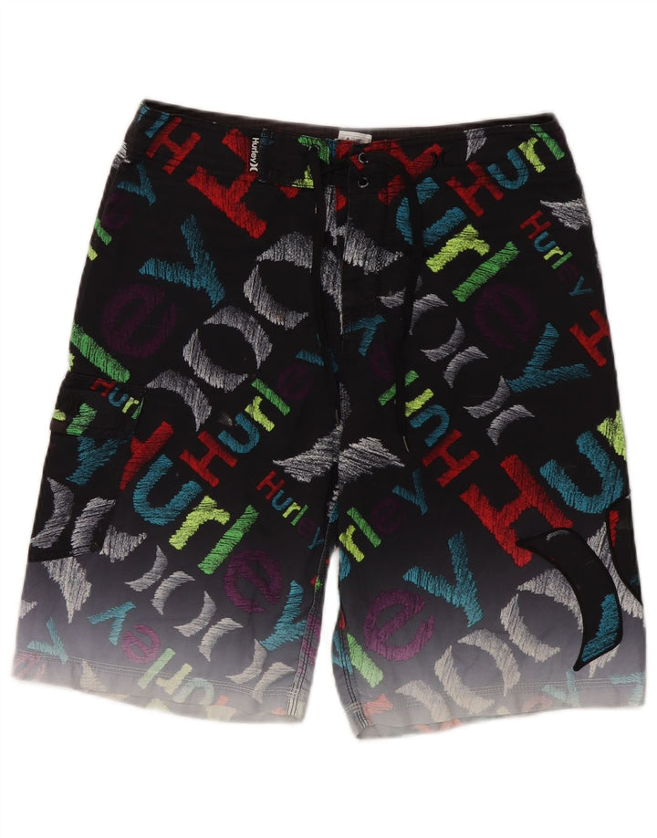 Hurley Short de Bain Graphique Homme Noir Moyen Polyester