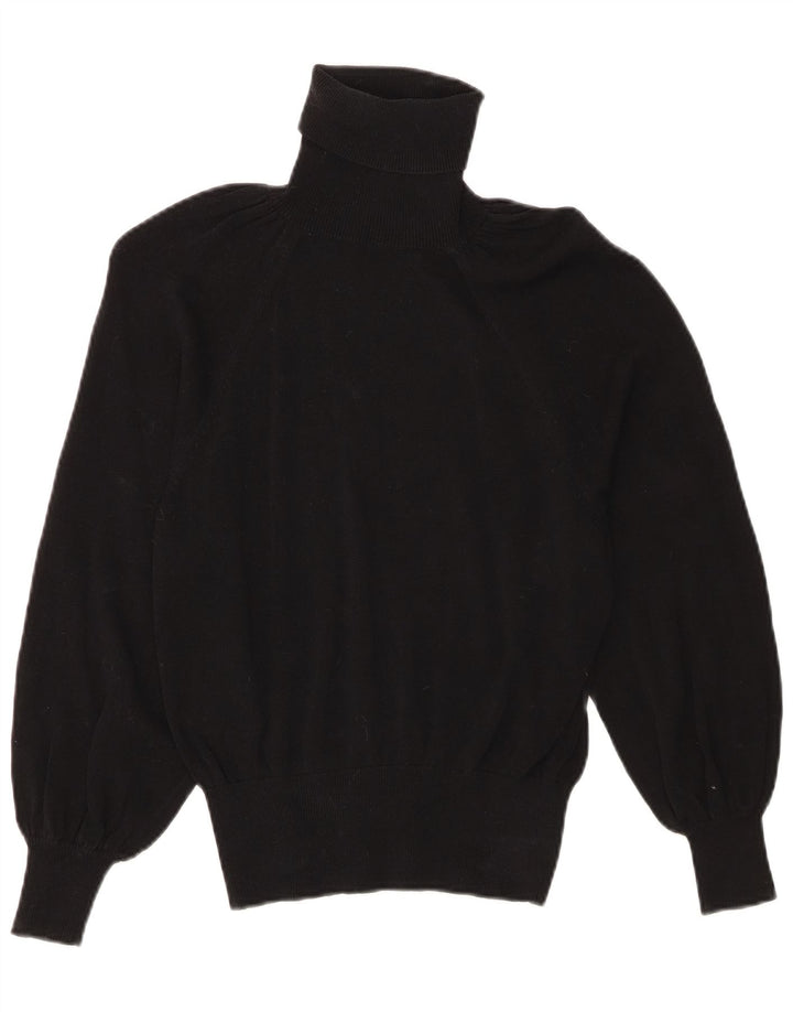 Zara Pull col roulé pour femme UK 10 Petit Lyocell Noir