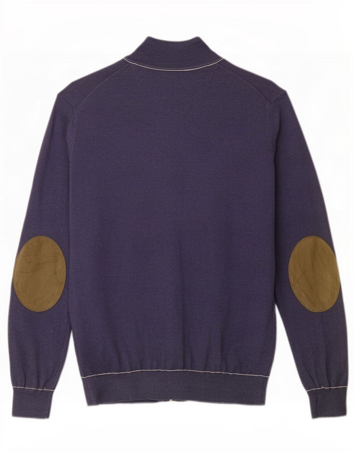 Massimo Dutti Pull Cardigan Homme Bleu Marine Moyen Coton
