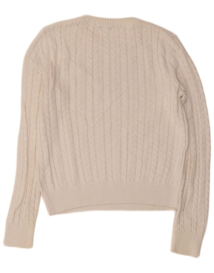 Sun68 Pull col bateau pour femme UK 12 en coton blanc moyen