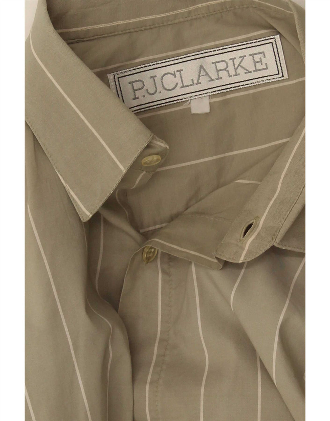 Chemise Homme Vintage Rayée Kaki Moyen