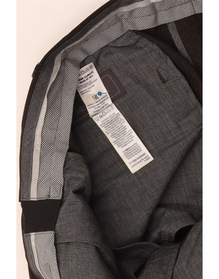 Marks & Spencer Pantalon de costume slim coupe ajustée pour homme W38 L29 Marron