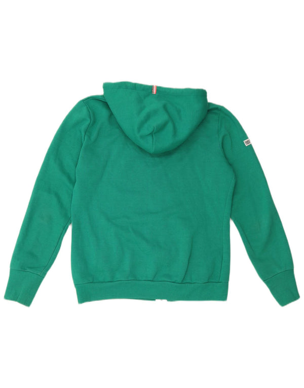 Superdry Pull à capuche zippé pour femme UK 14 Coton vert moyen