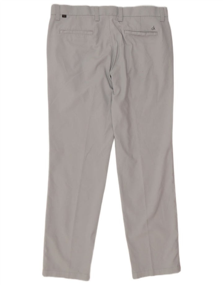 Calvin Klein Pantalon décontracté droit pour homme W36 L31 Gris Polyester
