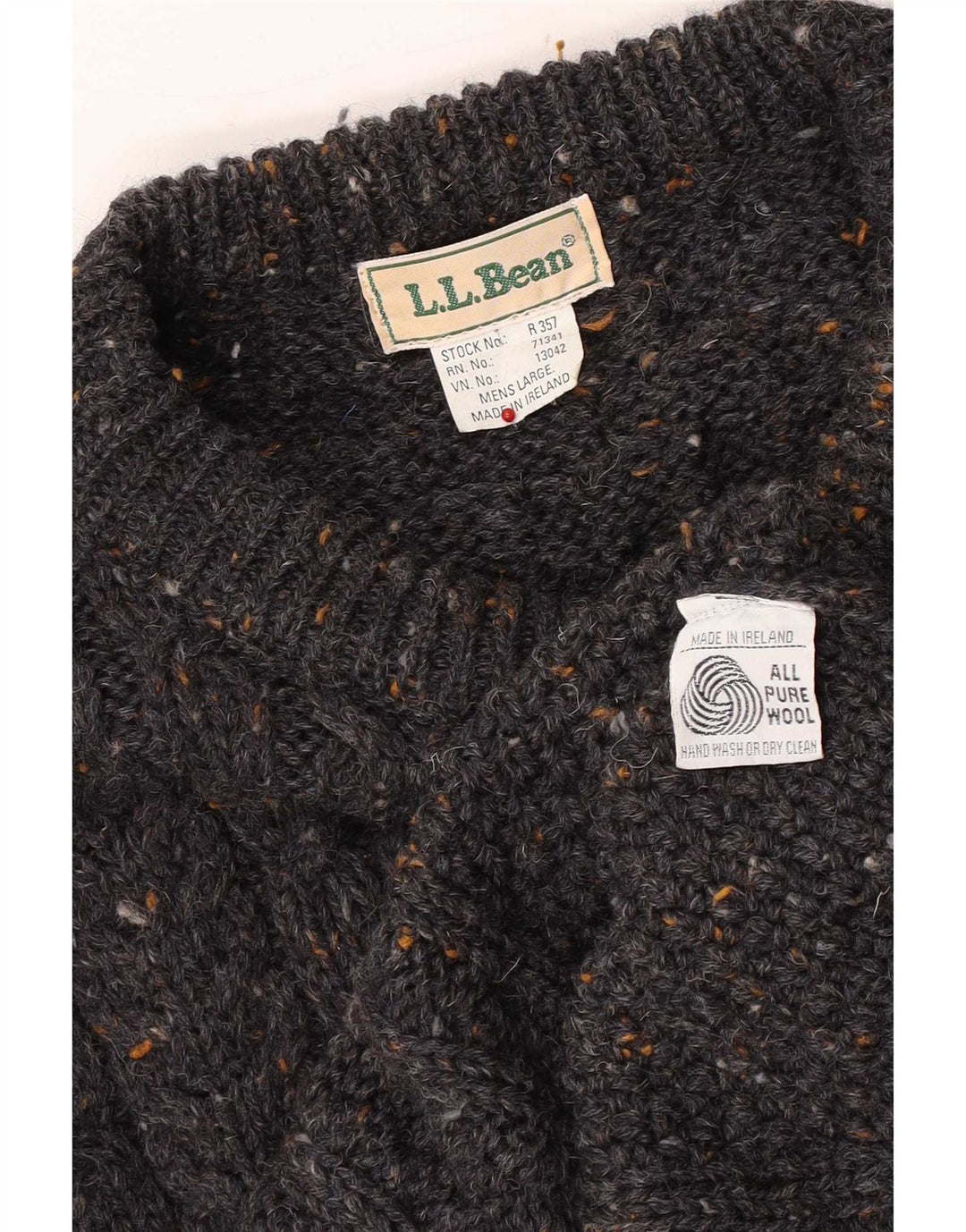 L.L.Bean Pull col bateau pour homme en laine mouchetée grise
