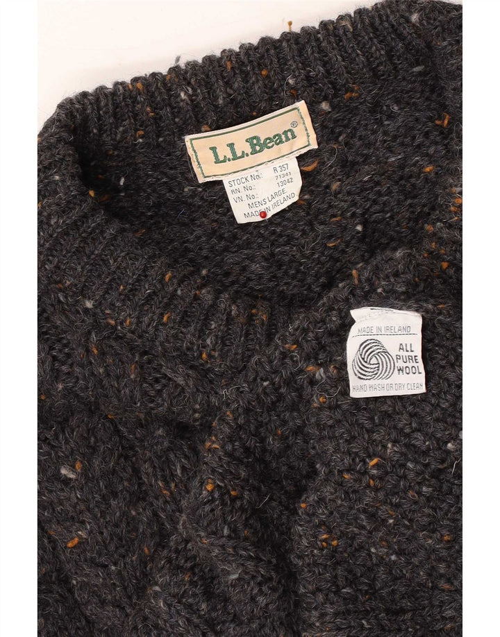 L.L.Bean Pull col bateau pour homme en laine mouchetée grise