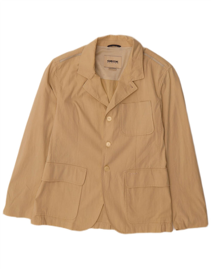 Geox Veste blazer Respira 3 boutons pour homme UK 40 Large Beige Coton