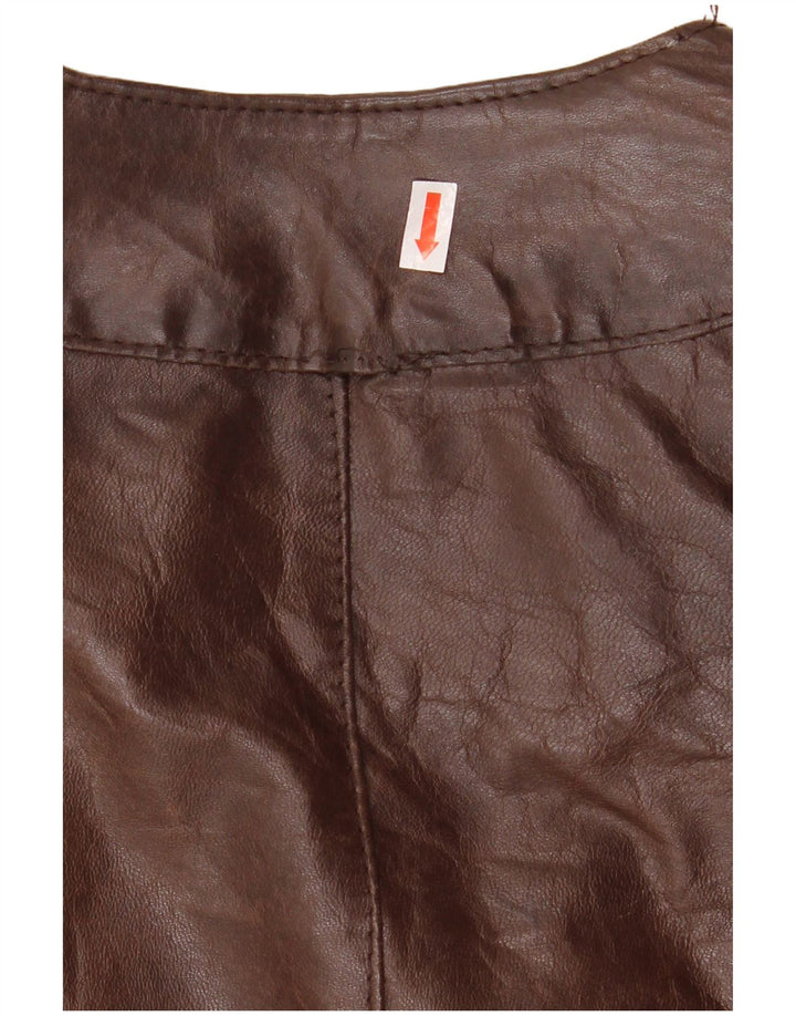 Veste motard en cuir femme vintage IT 44 Cuir marron moyen