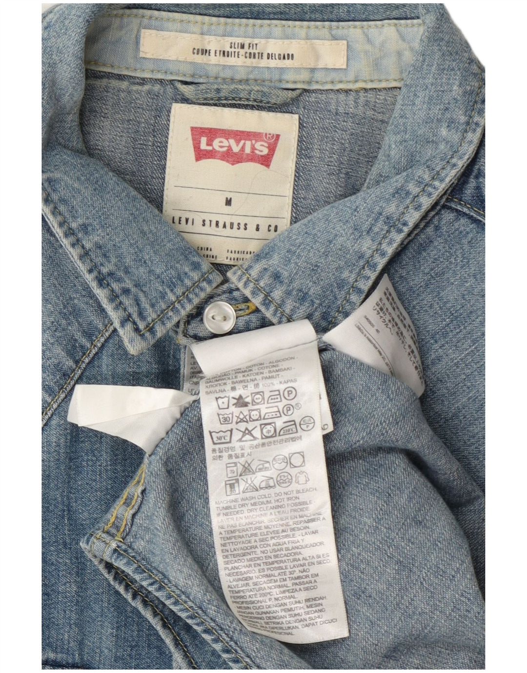 Levi's Chemise en Jean Slim Fit Homme Bleu Moyen Coton