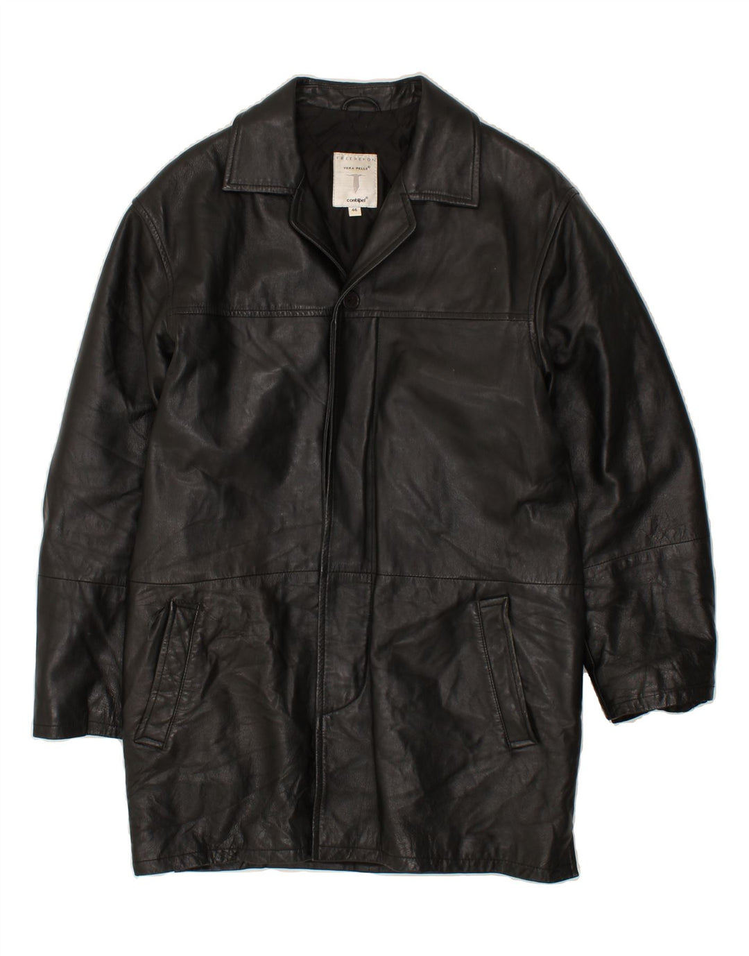 CONBIPEL Manteau en Cuir Homme IT 46 Petit Cuir Noir