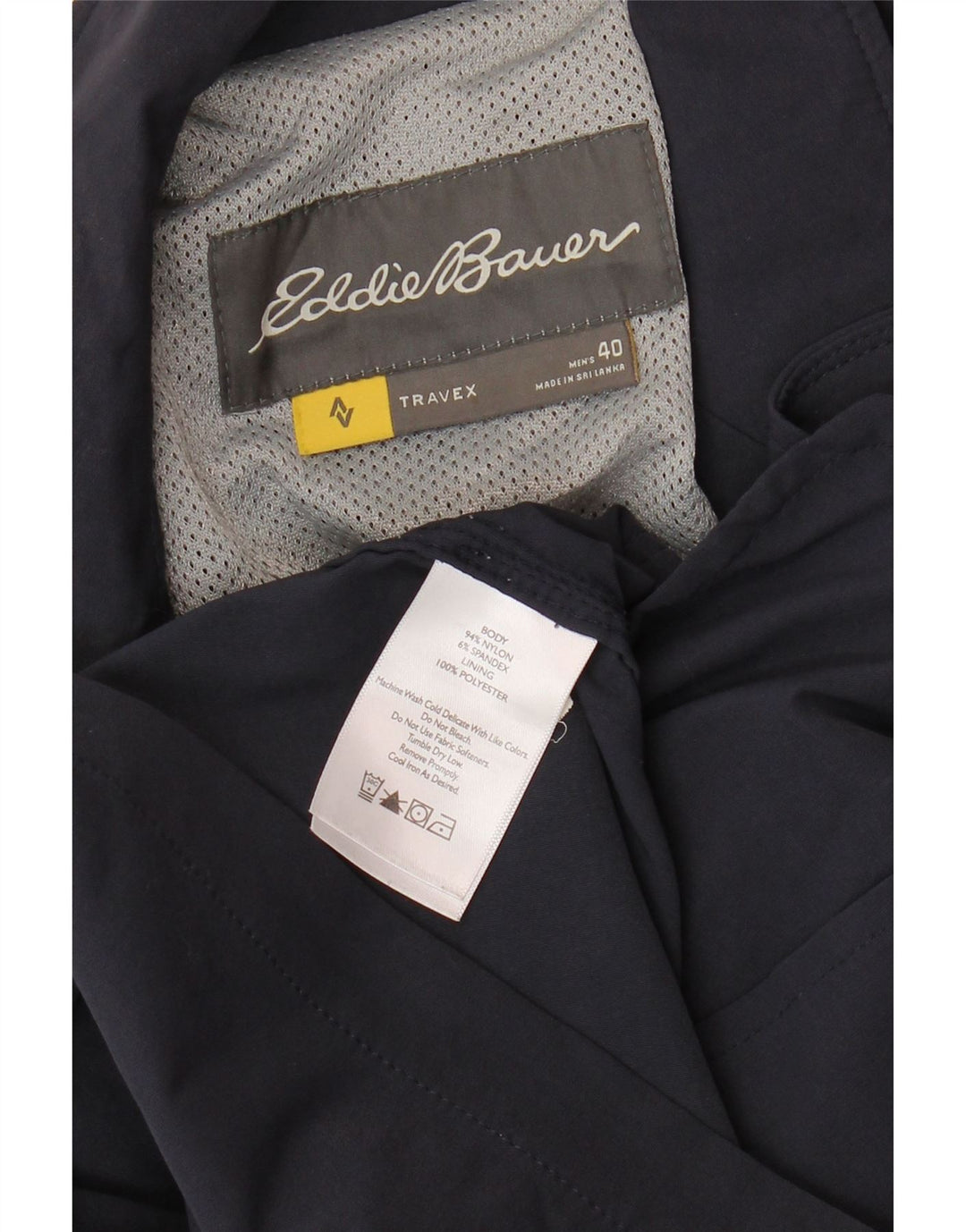 EDDIE BAUER Veste blazer à 3 boutons pour homme UK 40 Large Bleu Marine Nylon