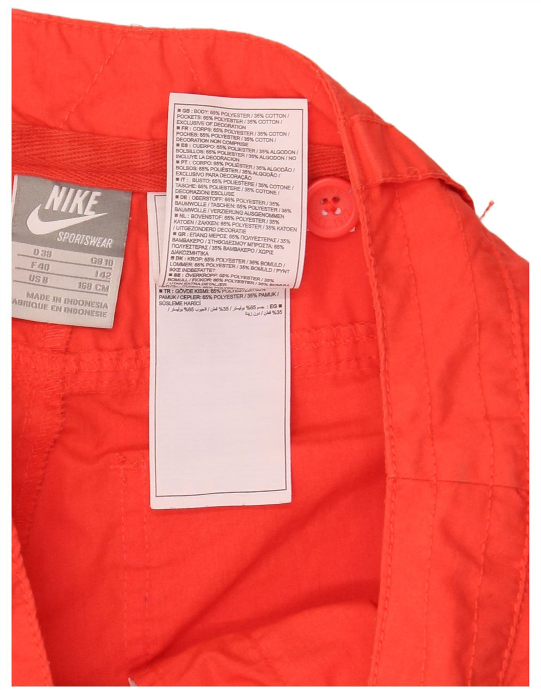Nike Bermuda Femme UK 10 Small W30 Rouge Polyester