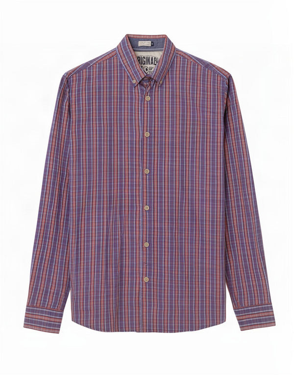 Jack & Jones Chemise Homme Bleu Moyen Carreaux Coton